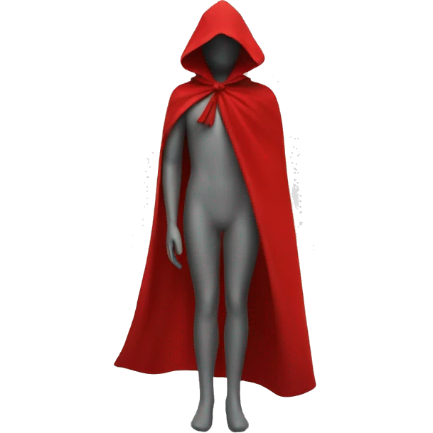 faceless mannequin flying with red a cape without hood emoji