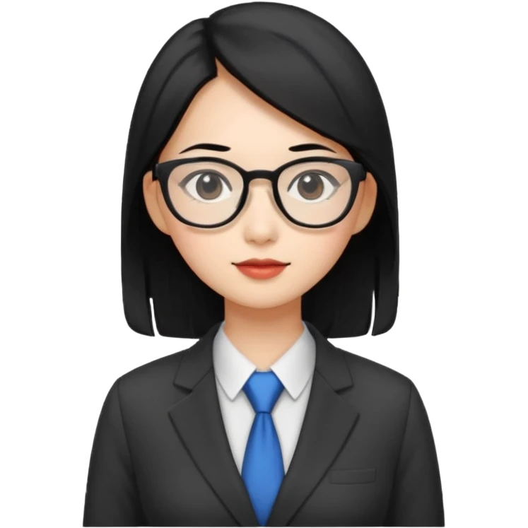 female asian quant trader, black hair, with glasses emoji