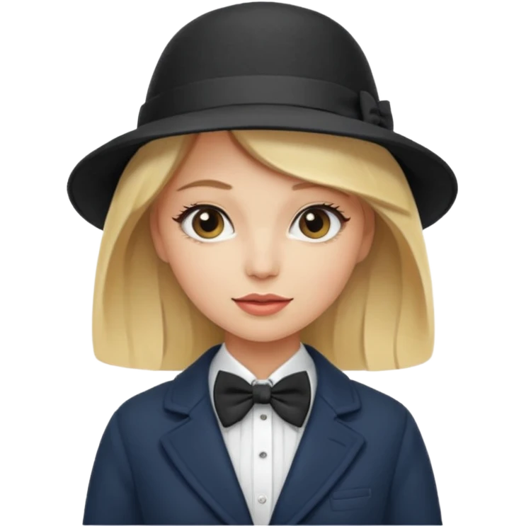 Bow Ties, Coats, and hat, lady, modern, blonde emoji