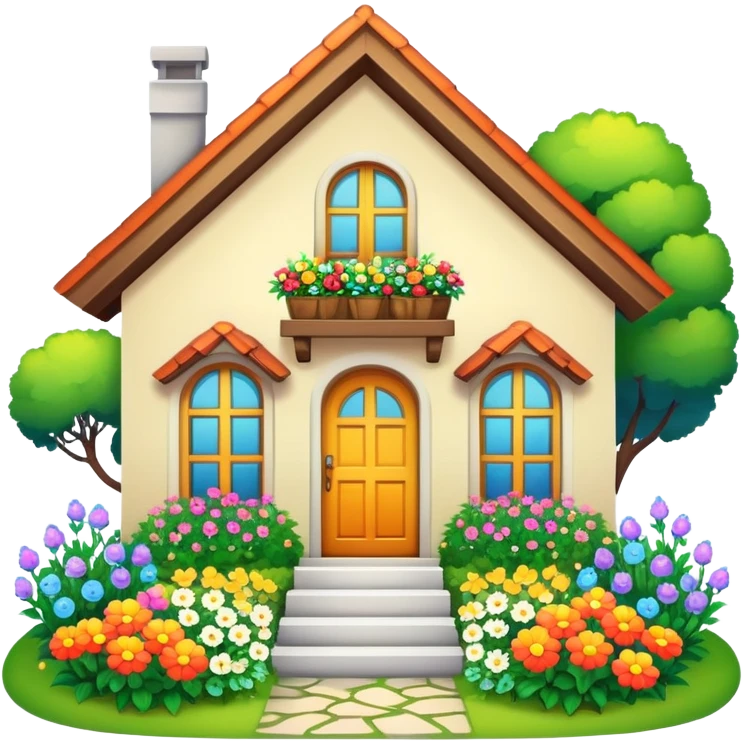 House with flowers emoji