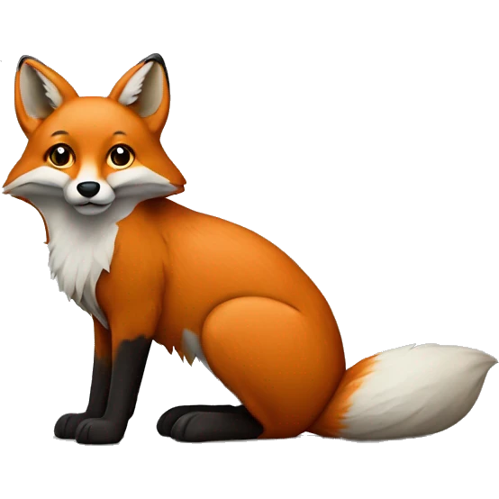 fox sitting against grey backdrop emoji