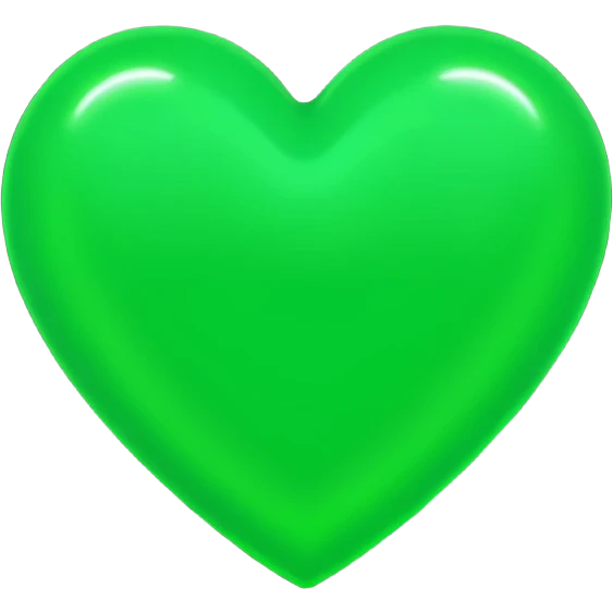 green heart with neon glow emoji
