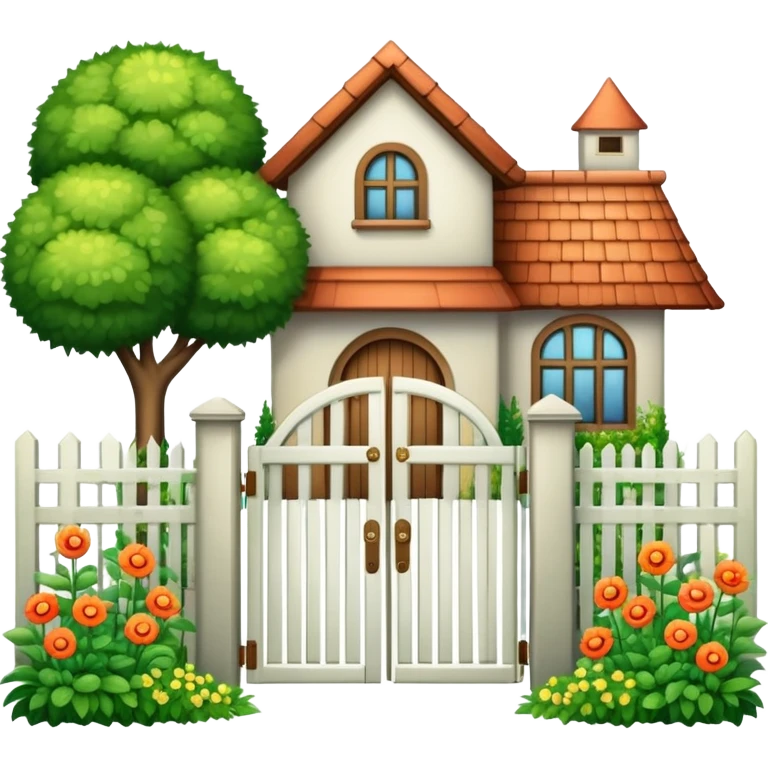 house garden gate fence door emoji
