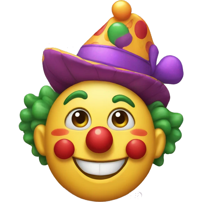 Very happy clown emoji