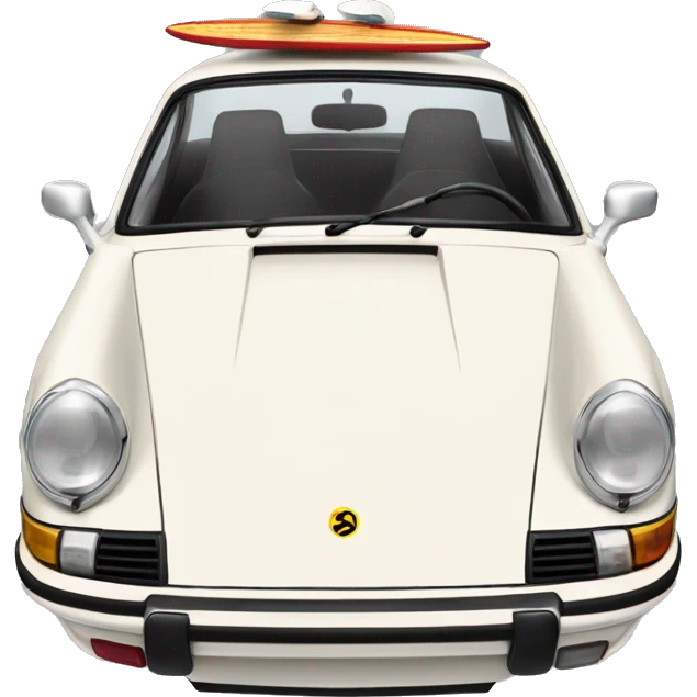 Old school Carrera 911 with surfboard on top emoji