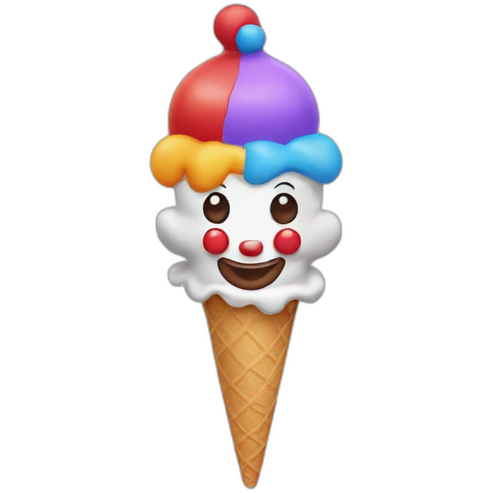 clown ice cream emoji