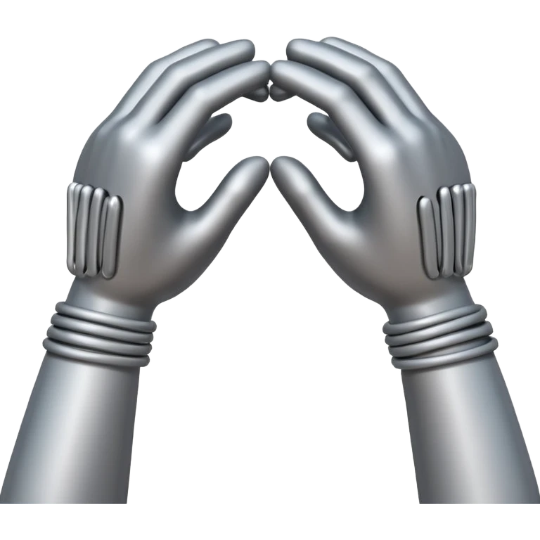 Apple-style 3D emoji of two cartoon hands tightly gripping and bending a solid metal rod, showing visible strain and tension lines around the bend, with dynamic motion curves to emphasize the effort, realistic lighting and smooth Apple emoji texture, no background. emoji