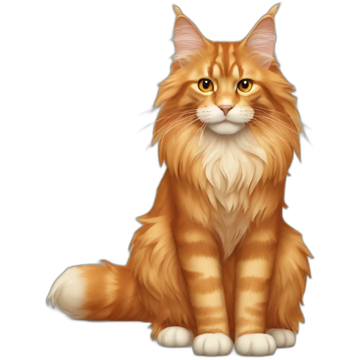 Orange Maine coon emoji