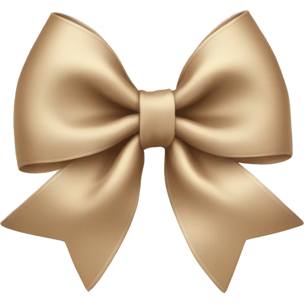 satin beige bow emoji