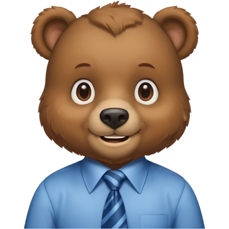 bear with shirt and blue tie emoji