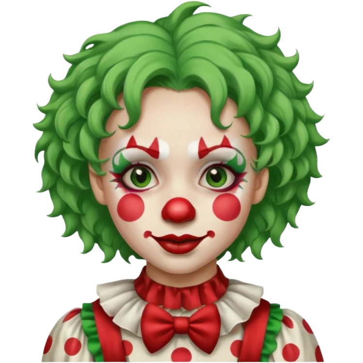 girl clown with curly green hair emoji