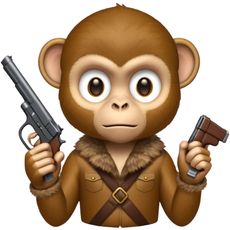 Monkey holding a gun emoji
