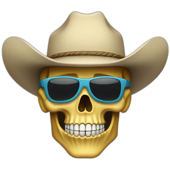 skull surfer cowboy emoji
