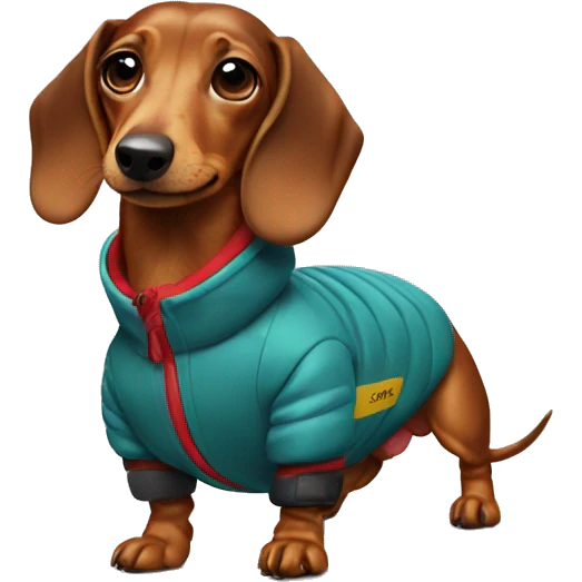 Dachshund wearing Ski suit emoji