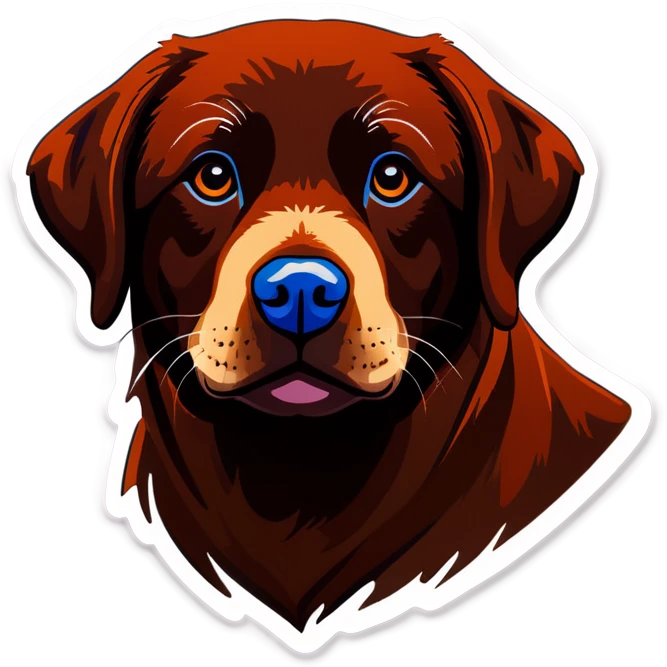 Chocolate labrador named Mokka emoji