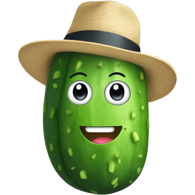 Cucumber wearing hat emoji
