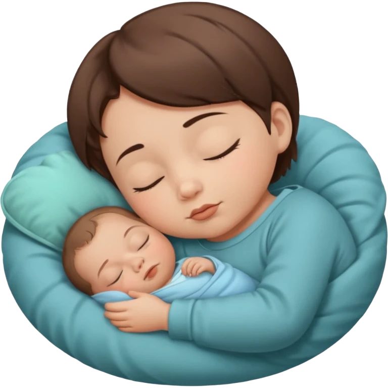 Sleeping baby, brown short hair emoji