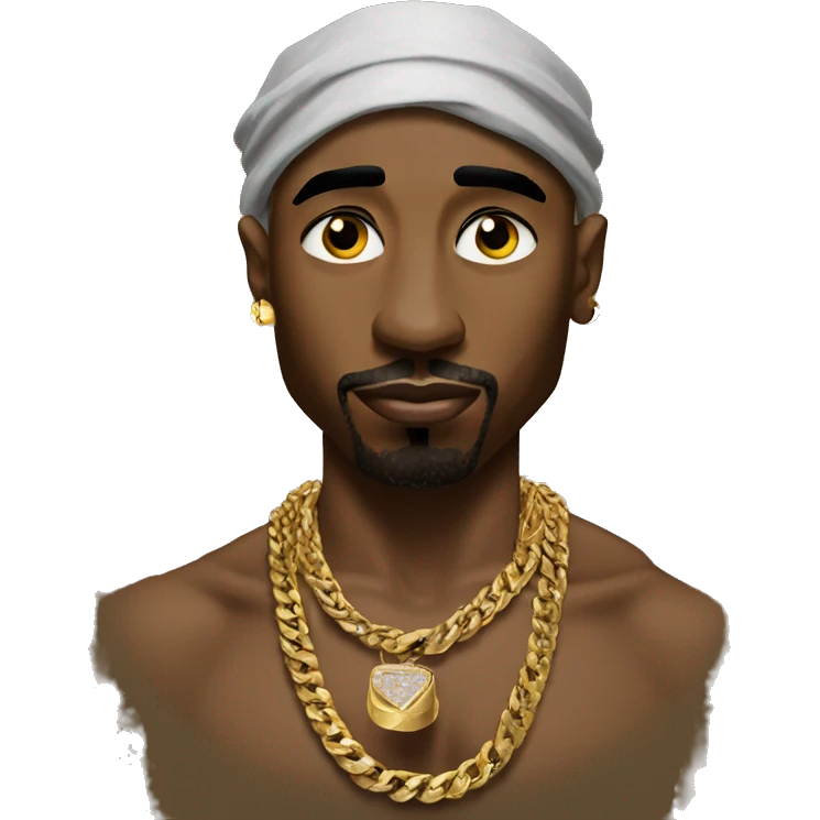 Tupac wearing gold jewelry  emoji