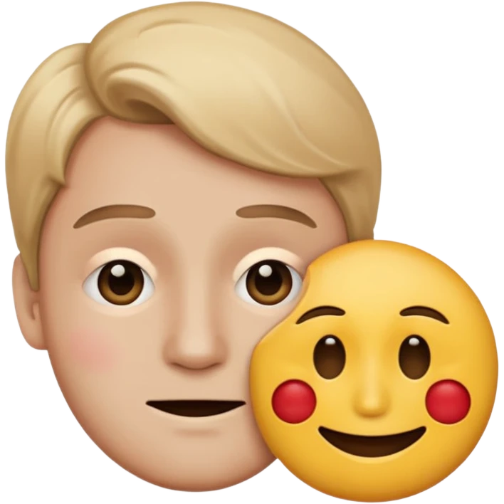 sad face emoji who holds a happy emoji masker emoji