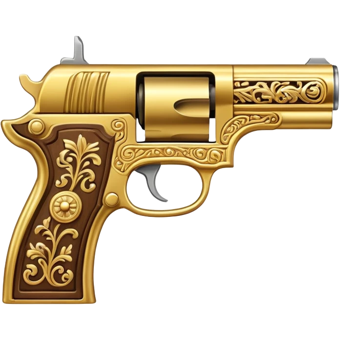 Pistol with gold-plated barrel emoji