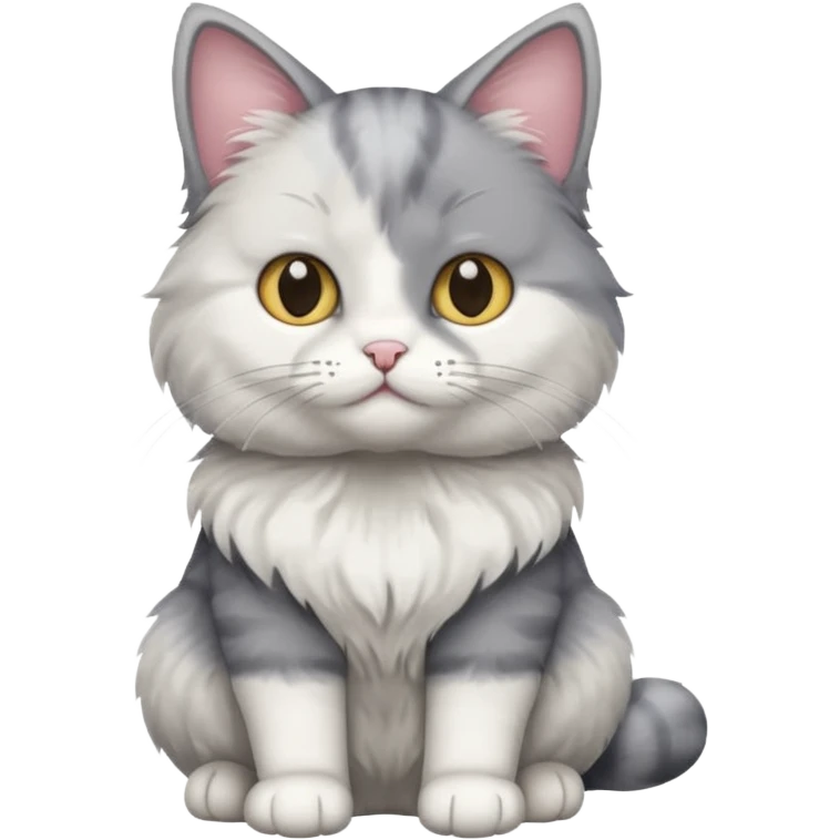 a grey and white cat emoji