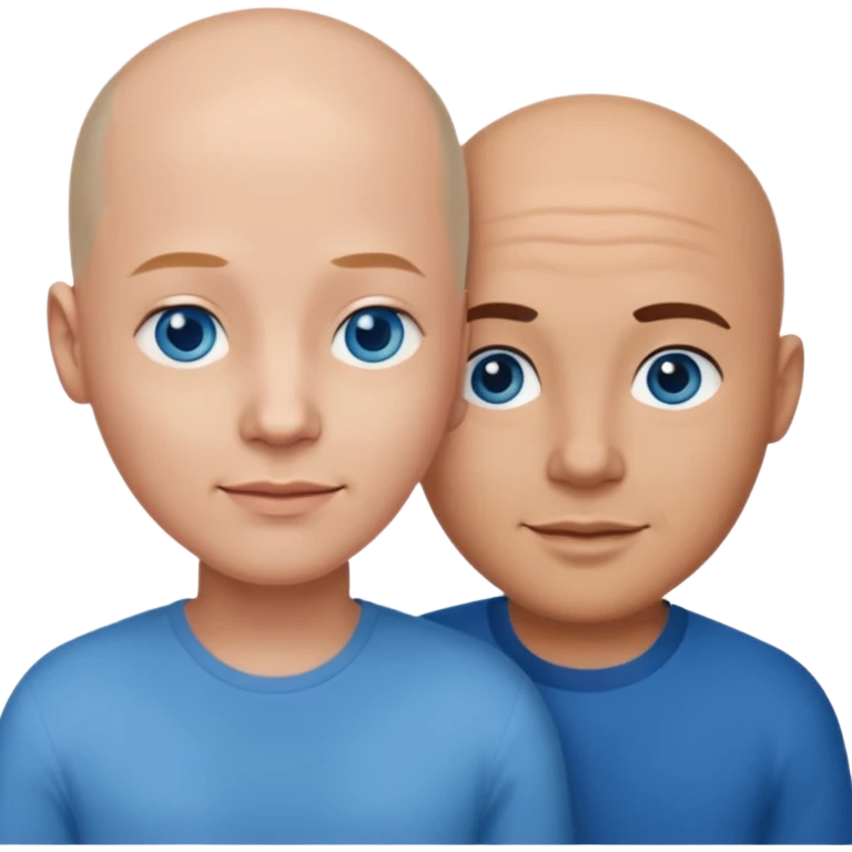 Bald white man blue eyes in love with Filipina woman emoji