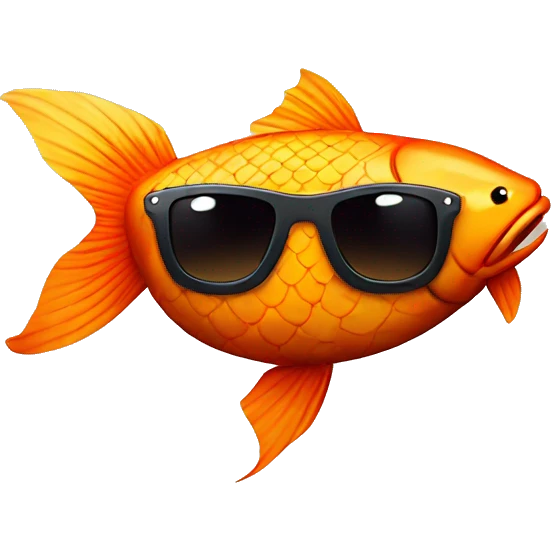 Koi fish with sunglasses emoji