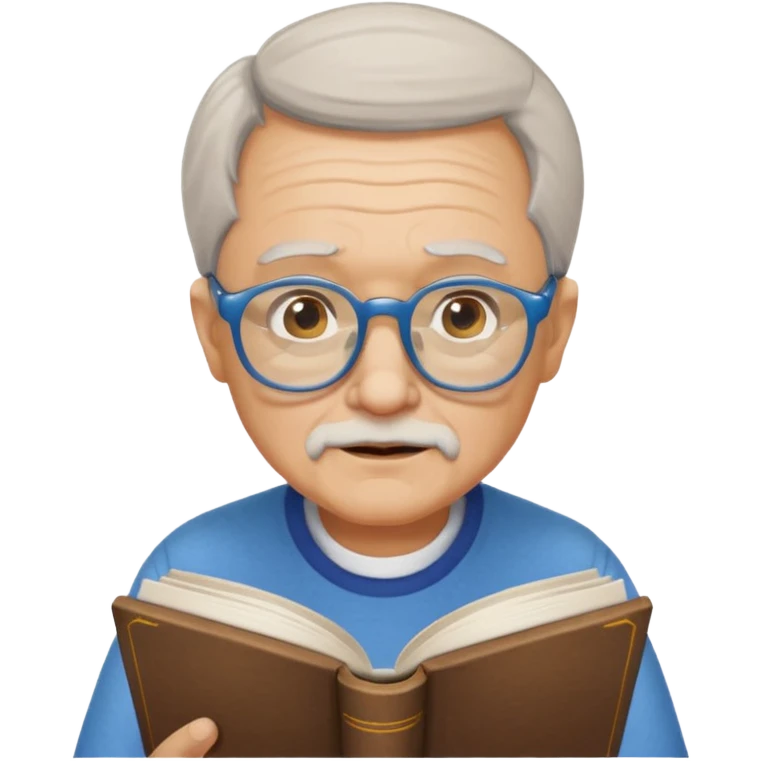 old man colored glasses reading a book  emoji