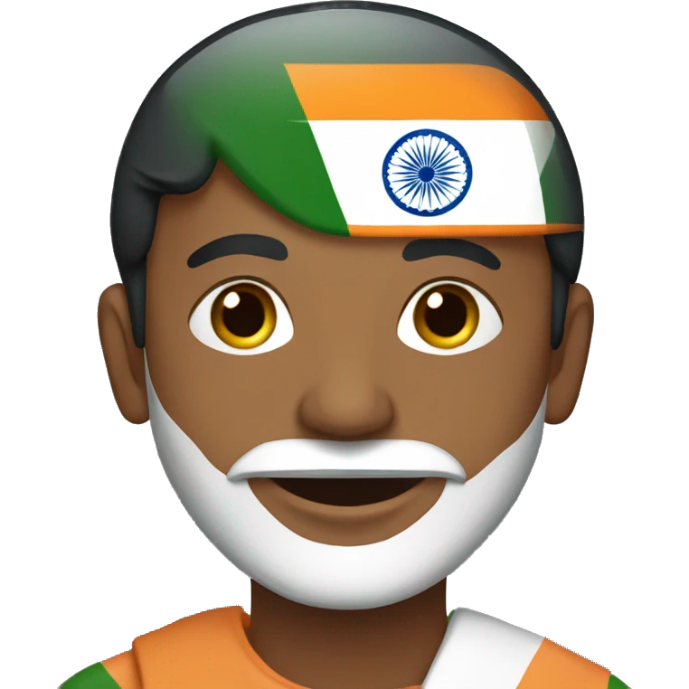 Indian man with india flag emoji