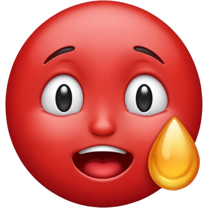 Make me a red emoji that is happy and is crying for happyness\ emoji