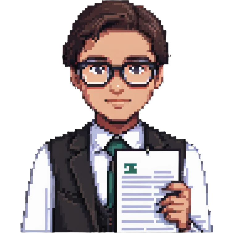 accountant with paper in hand, no glasses emoji