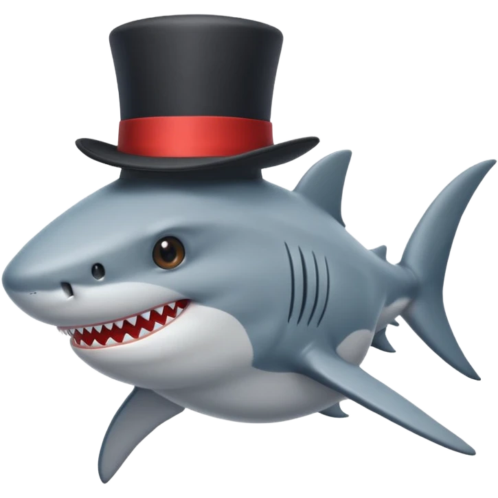 Shark with a top hat emoji