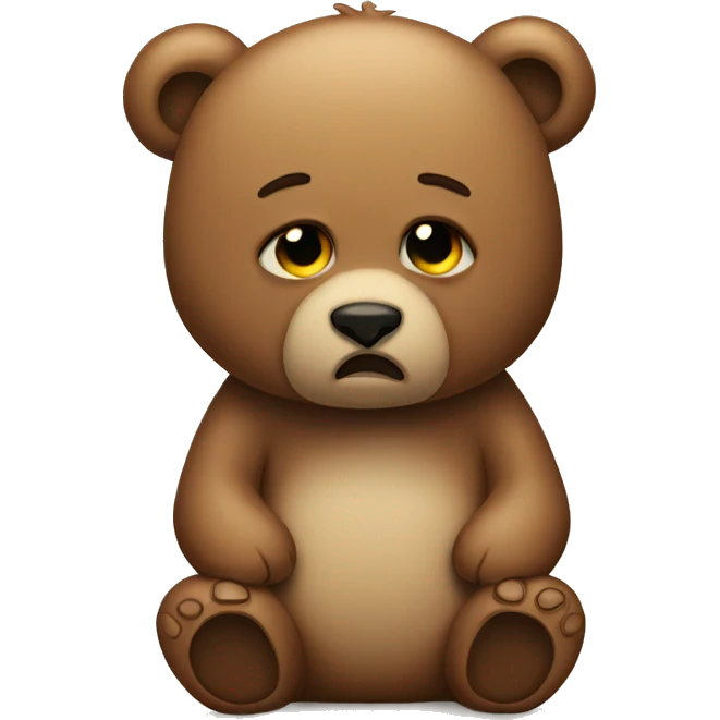 Crying sad bear emoji