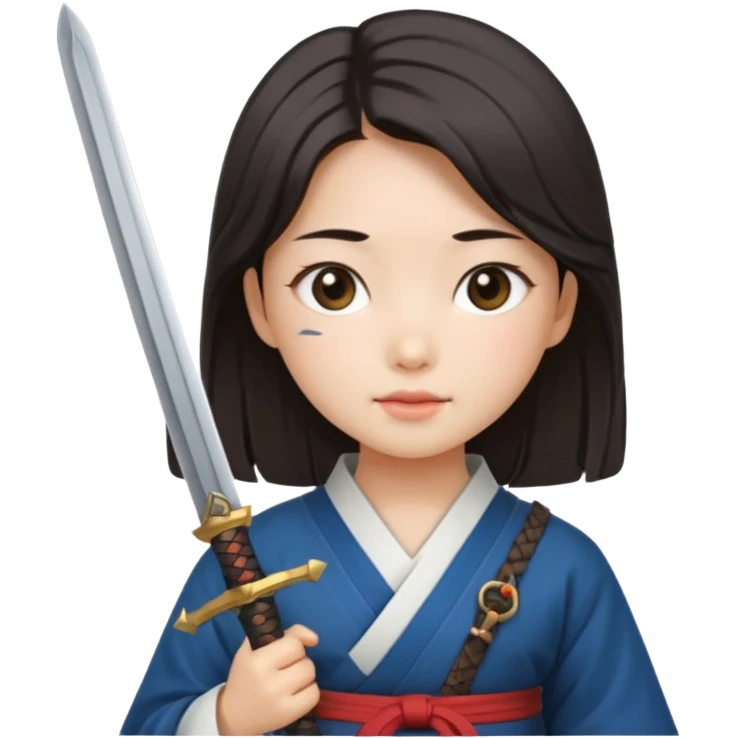 girl with sword and she is korean emoji
