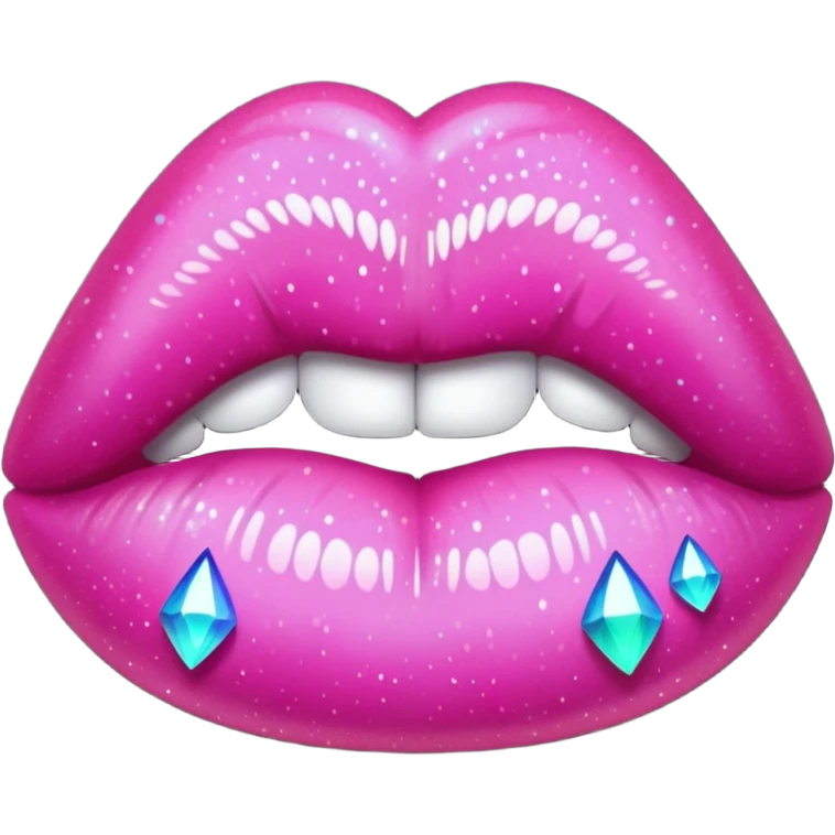 glitter dark pink kiss  emoji