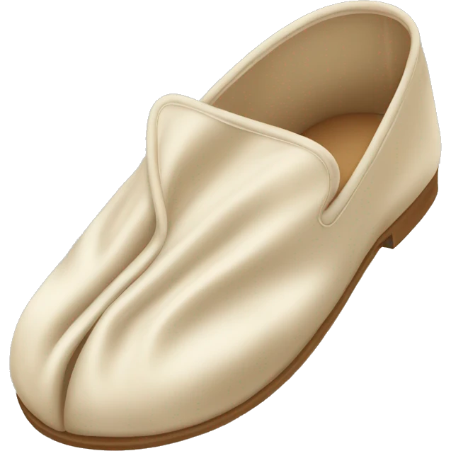 Light beige silk slippers and robel emoji