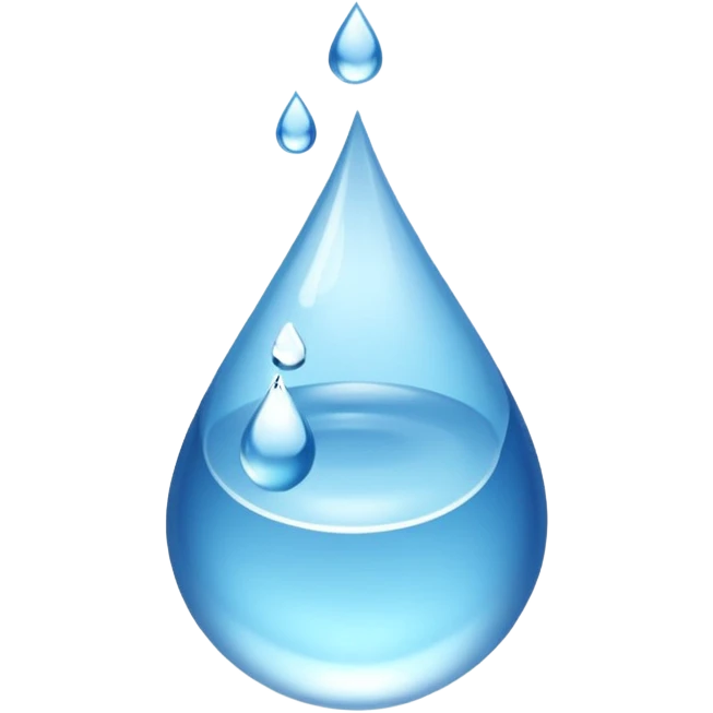 a droplet going down to a droplet and then another droplet and then two others cascading out from the middle droplet emoji
