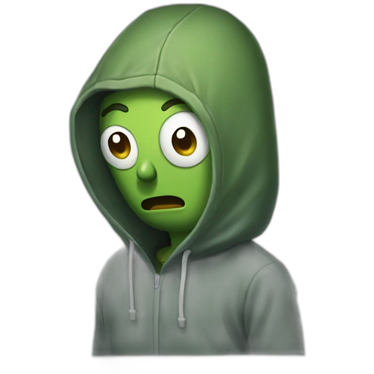 Pickle Rick with hoodie emoji