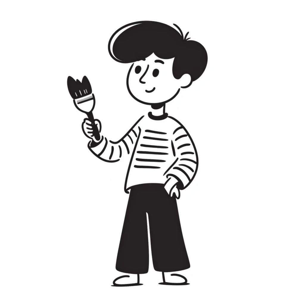 artist character holding a paintbrush emoji