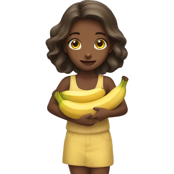 Girl holding bananas emoji