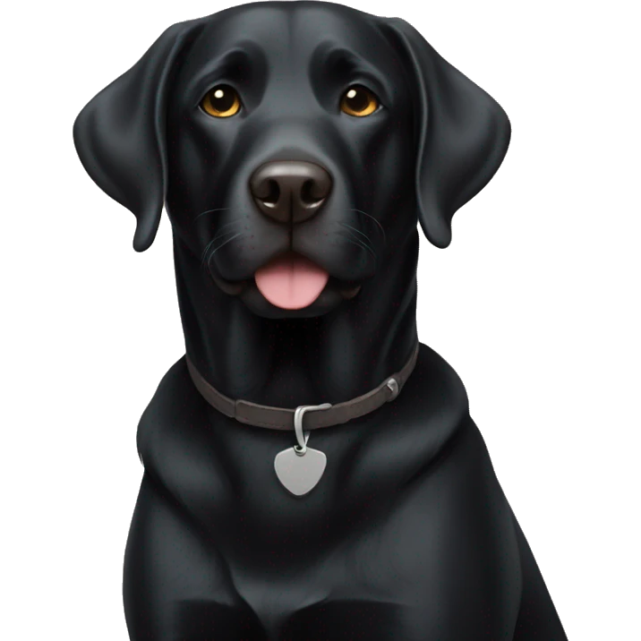 Black lab dog emoji