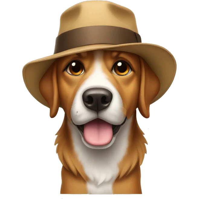 dog wearing hat fall emoji