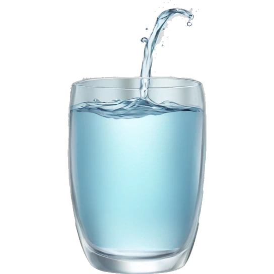 Cup of water in a beautiful clear glass  emoji