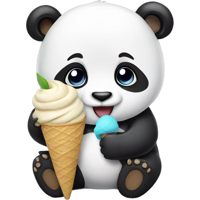 Panda eating ice cream emoji