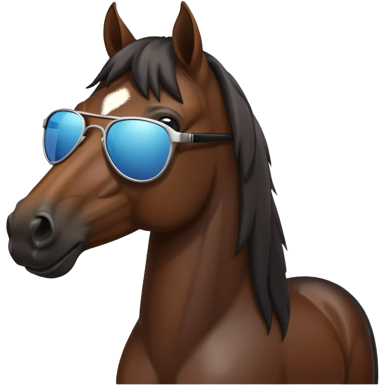 I need a dark bay horse emoji with sunglasses  emoji