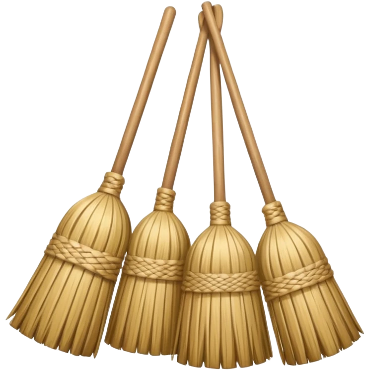Three brooms emoji