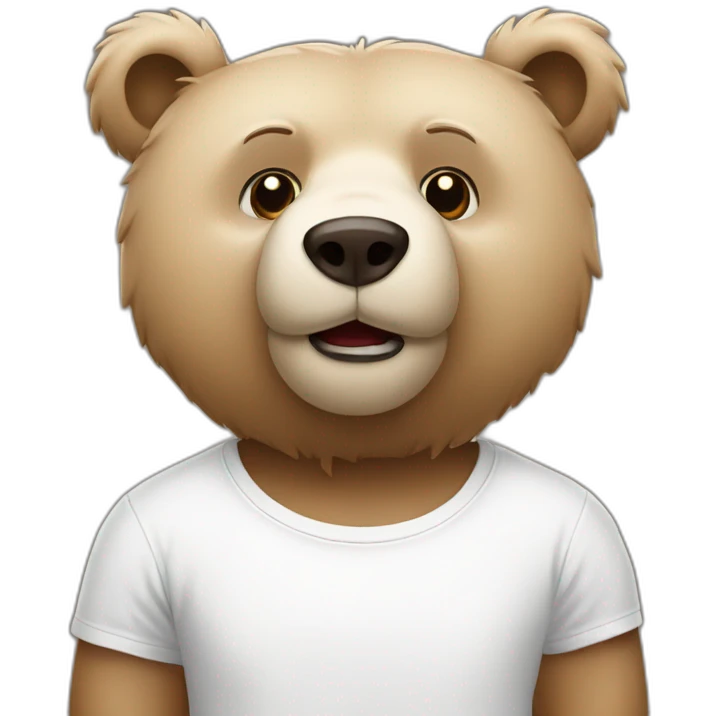 Bear with white t-shirt emoji