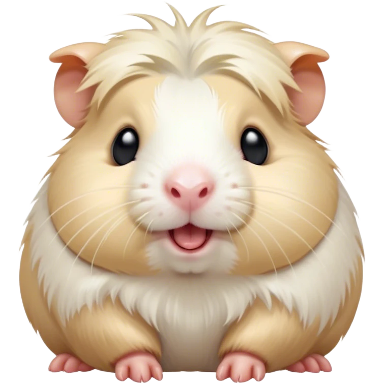 Cinematic Cute Yawning White Guinea Pig Portrait Emoji, Head tilted slightly with a dramatic, wide-open yawn, revealing a soft, downy white fur with tiny drooping ears, round dark eyes barely open in drowsy contentment, Simplified yet irresistibly adorable features, highly detailed, glowing with a soft, cozy glow, high shine, relaxed yet expressive, stylized with a touch of whimsy, bright and endearing, soft glowing outline, capturing the essence of a sleepy yet affectionate guinea pig, so drowsy it feels like it could stretch right out of the screen and curl up for a nap! emoji