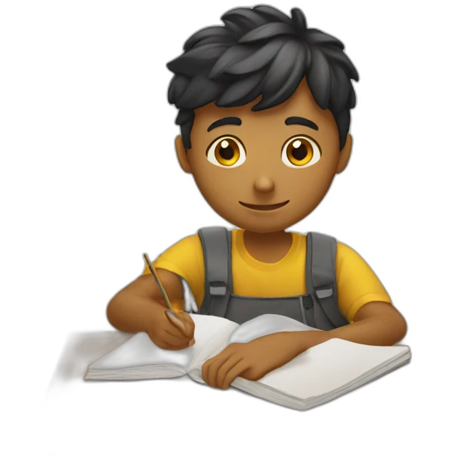 student doing his homework emoji