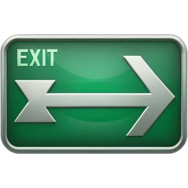 Exit Sign – green arrow, Subway Sign. emoji
